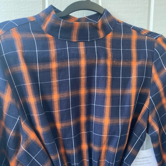 Colorish long sleeve dress with orange and blue - Picture 2 of 8